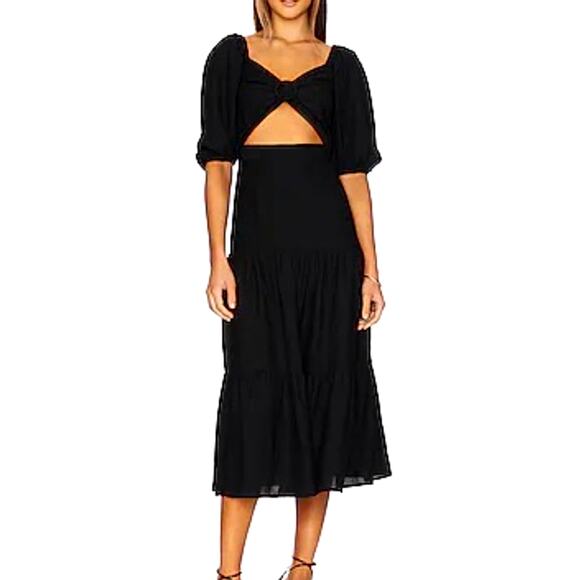 MINKPINK Audrey Cut Out Midi Dress in black Size L - Picture 1 of 11
